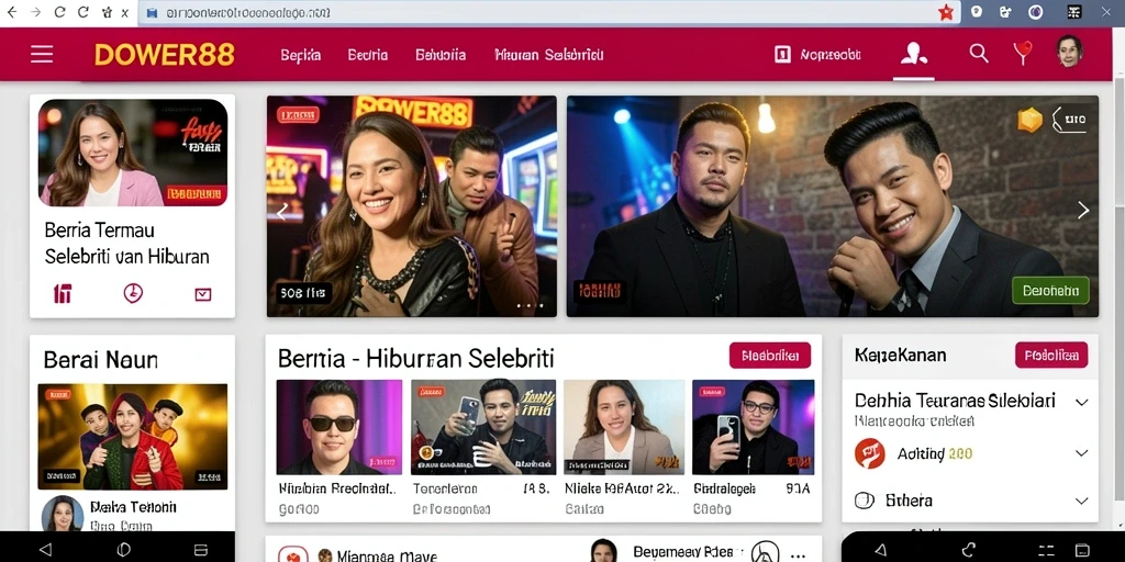 Antarmuka DOWER88 menampilkan berita terbaru dari selebriti.