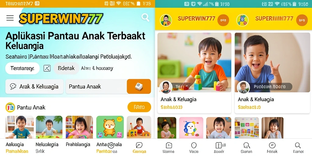 Tampilan antarmuka aplikasi SUPERWIN777 untuk Pantau Anak yang intuitif.
